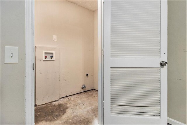 laundry area with washer hookup and electric dryer hookup