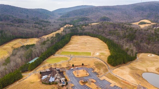 drone / aerial view featuring a mountain view