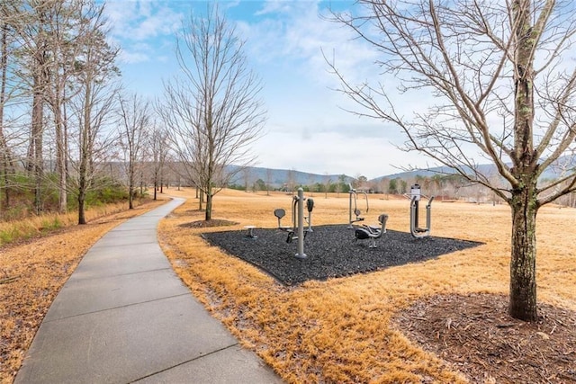 view of property's community with a mountain view