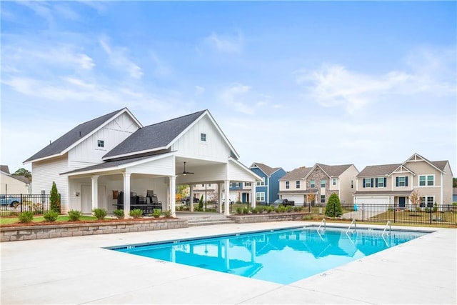 40 Cava Ter, Braselton, GA 30517 - community pool featuring a patio, ceiling fan, and a residential view