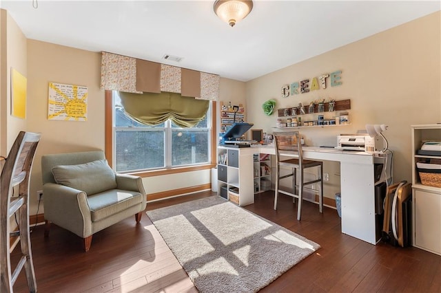 office featuring dark hardwood / wood-style flooring