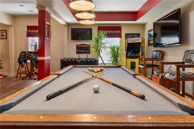 game room with billiards