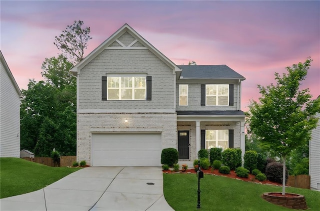 6360 Boulder Rdg, Cumming, GA 30028 - view of front of property featuring driveway, an attached garage, brick siding, and covered porch