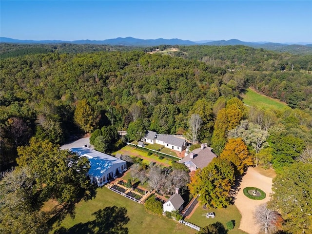 aerial view with a mountain view