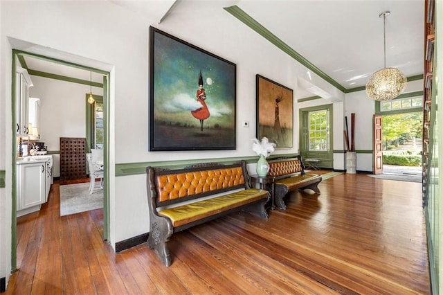 entrance foyer with wood-type flooring