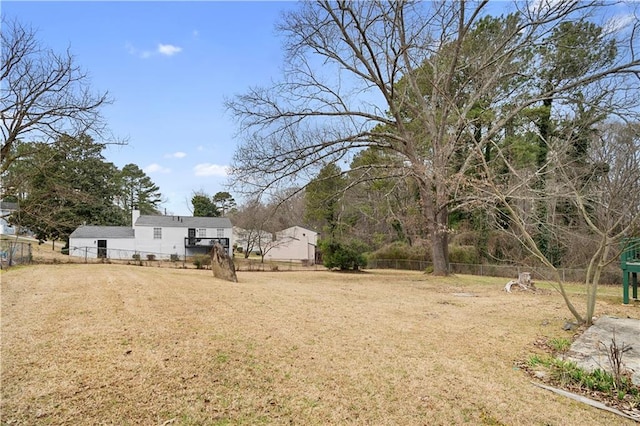 view of yard with fence