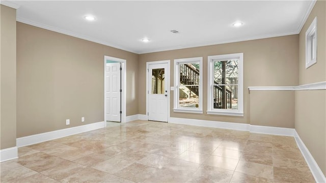 empty room with ornamental molding