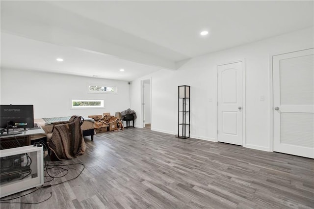 1048 Indian Hills Pkwy, Marietta, GA 30068 - home office featuring wood finished floors, recessed lighting, and baseboards