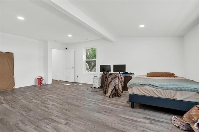 1048 Indian Hills Pkwy, Marietta, GA 30068 - bedroom featuring wood finished floors, recessed lighting, beam ceiling, and baseboards