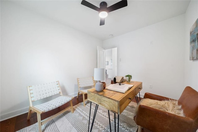 2822 Waters Rd SW, Atlanta, GA 30354 - office featuring ceiling fan, baseboards, and wood finished floors