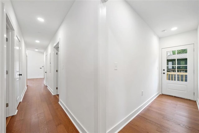 2822 Waters Rd SW, Atlanta, GA 30354 - corridor with hardwood / wood-style floors, baseboards, and recessed lighting