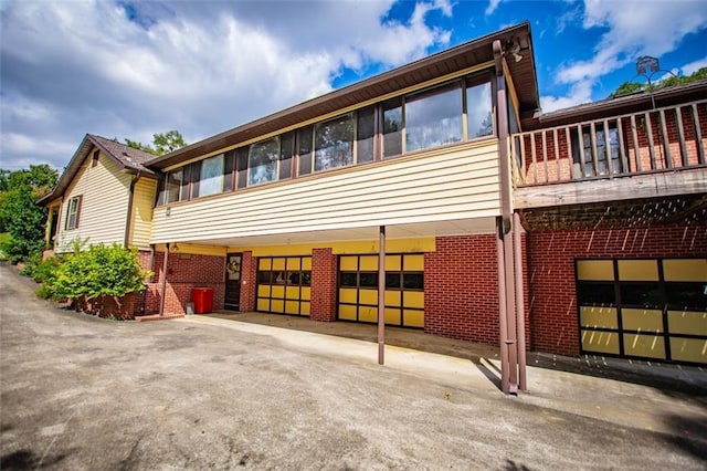 exterior space featuring a garage