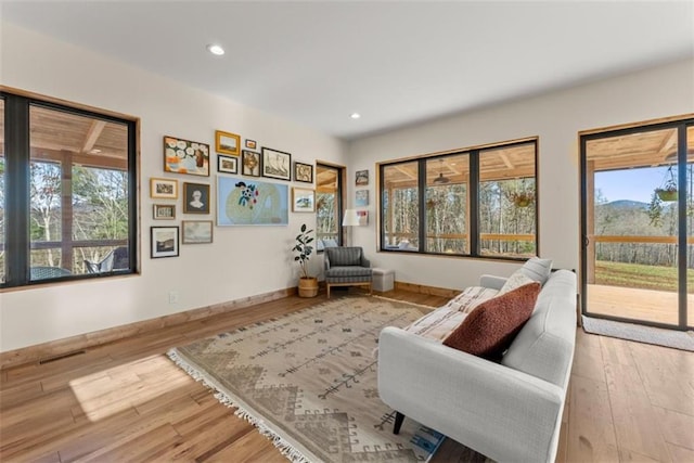 sitting room featuring light wood-type flooring