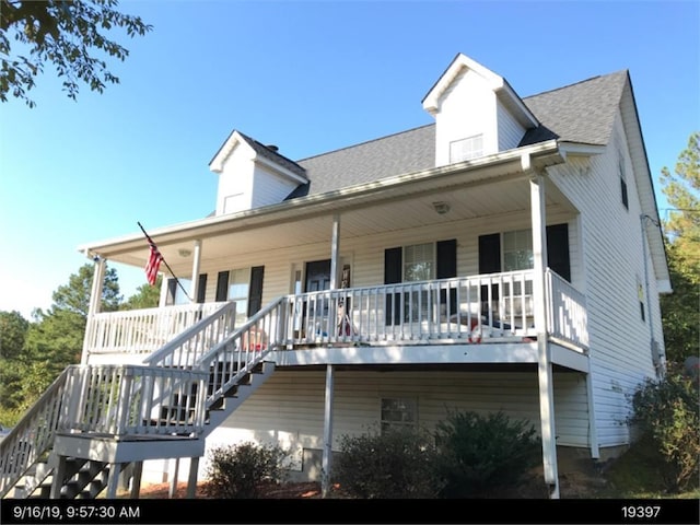 view of front of home with covered porch