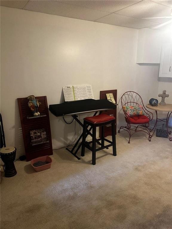 view of carpeted dining area