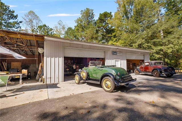 view of garage