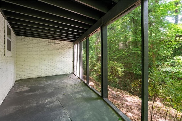 view of unfurnished sunroom