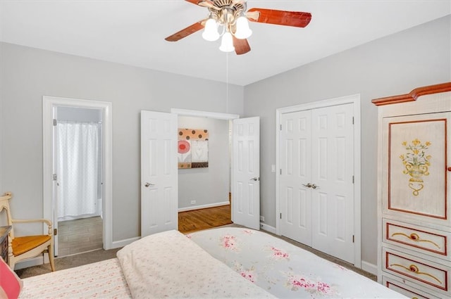 1473 Cardova Pointe, Dunwoody, GA 30338 - bedroom featuring a closet and a ceiling fan