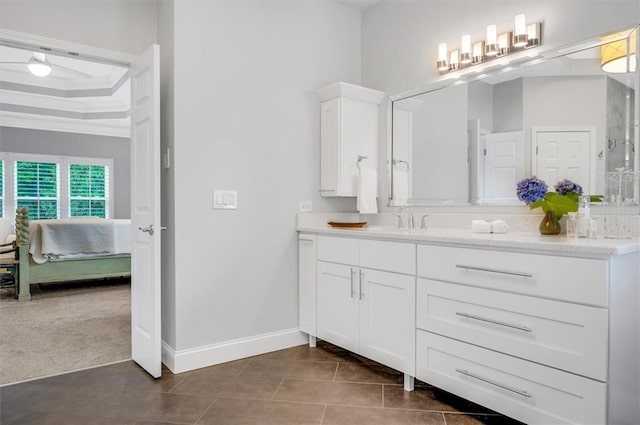 1473 Cardova Pointe, Dunwoody, GA 30338 - bathroom featuring vanity, tile patterned floors, and crown molding