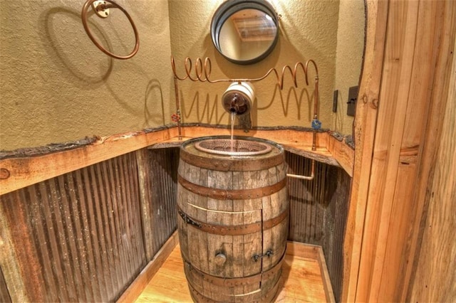 179 Huckleberry Ln, Ellijay, GA 30536 - wine room with a textured wall and wood finished floors
