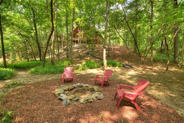 179 Huckleberry Ln, Ellijay, GA 30536 - view of yard featuring a fire pit