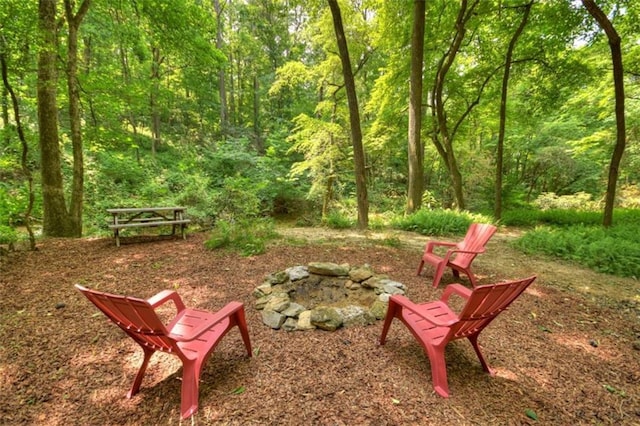 179 Huckleberry Ln, Ellijay, GA 30536 - view of home's community featuring a fire pit and a forest view