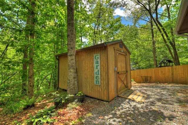 179 Huckleberry Ln, Ellijay, GA 30536 - view of shed featuring fence