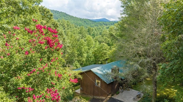 bird's eye view featuring a mountain view