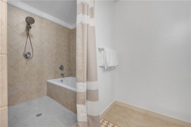 bathroom featuring tile patterned flooring and baseboards