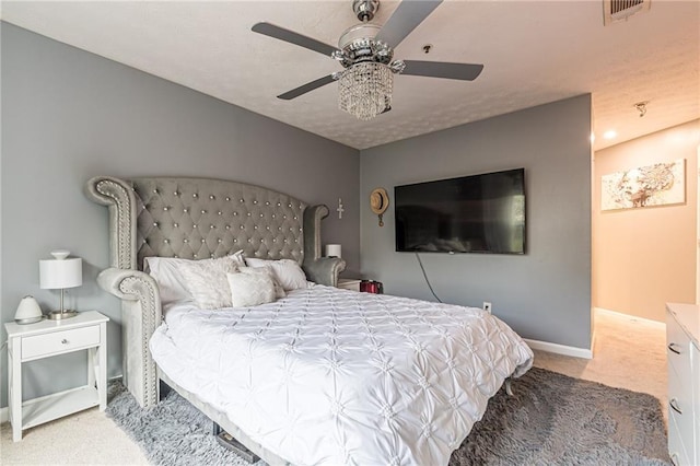 970 Sidney Marcus Blvd Unit 1217, Atlanta, GA 30324 - bedroom with carpet floors, baseboards, ceiling fan, and visible vents