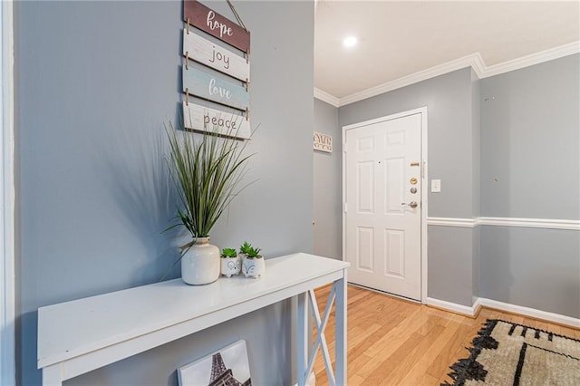 970 Sidney Marcus Blvd Unit 1217, Atlanta, GA 30324 - entryway with ornamental molding, baseboards, and light wood-style floors