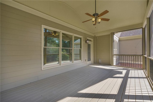 4424 Longmead Rd, Flowery Branch, GA 30542 - deck featuring a ceiling fan
