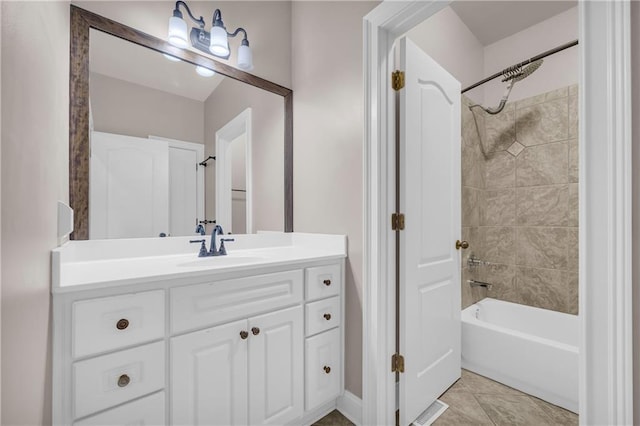 4424 Longmead Rd, Flowery Branch, GA 30542 - bathroom featuring vanity, bathtub / shower combination, and tile patterned floors