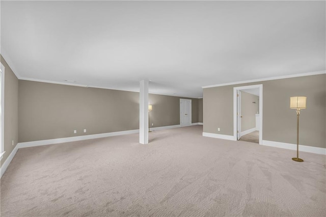 4424 Longmead Rd, Flowery Branch, GA 30542 - finished below grade area featuring ornamental molding and light colored carpet