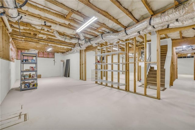4424 Longmead Rd, Flowery Branch, GA 30542 - unfinished basement with stairway