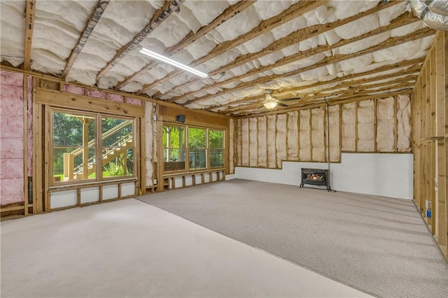 4424 Longmead Rd, Flowery Branch, GA 30542 - miscellaneous room with a wood stove