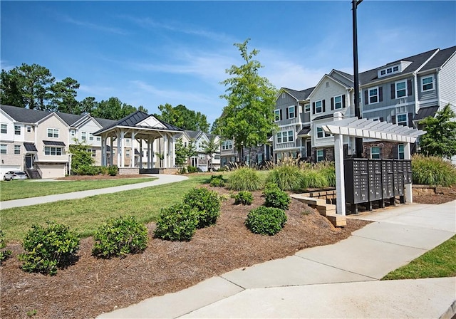 view of front of house featuring a gazebo