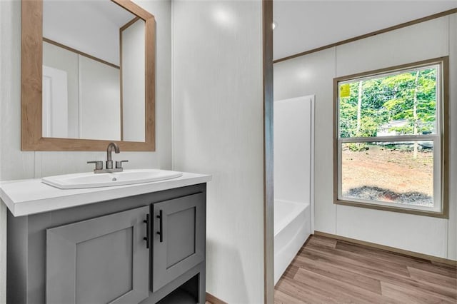 551 Fern Valley Trl, Clarkesville, GA 30523 - full bathroom with vanity, wood finished floors, and a bathtub