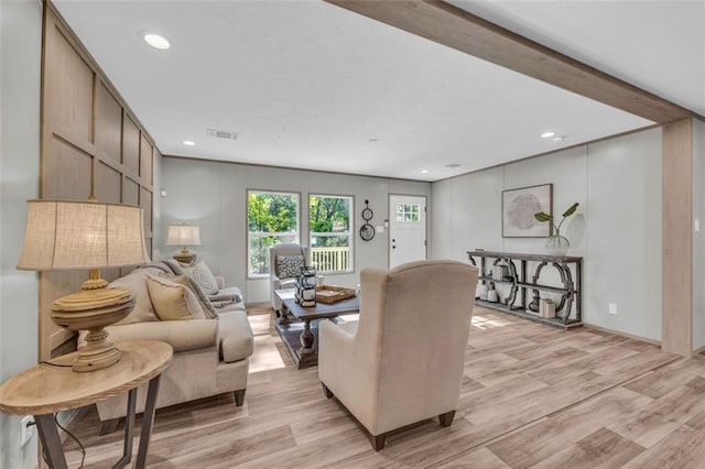 551 Fern Valley Trl, Clarkesville, GA 30523 - living room featuring light wood-style floors and recessed lighting
