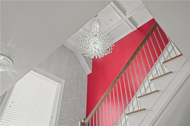 1165 Laurel Pl SE, Smyrna, GA 30080 - stairway with a chandelier and a high ceiling