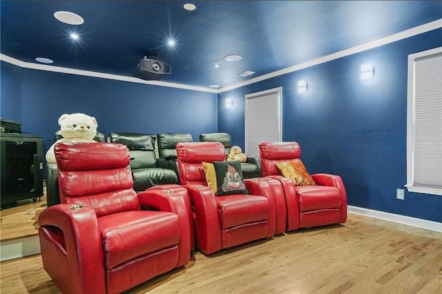 1165 Laurel Pl SE, Smyrna, GA 30080 - cinema room featuring wood finished floors, ornamental molding, and recessed lighting