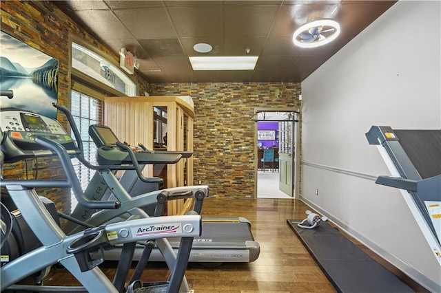 1165 Laurel Pl SE, Smyrna, GA 30080 - gym with a drop ceiling and wood finished floors
