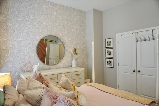 bedroom featuring a closet