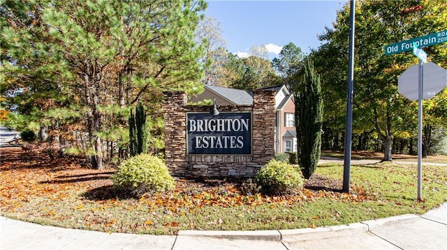 view of community sign