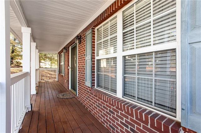 wooden deck with a porch