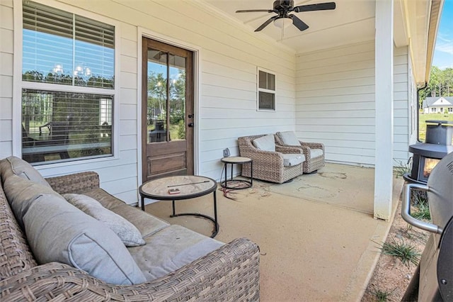 461 Barnwood Dr, Rockmart, GA 30153 - view of patio / terrace with a ceiling fan