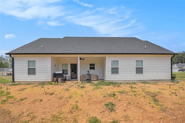 461 Barnwood Dr, Rockmart, GA 30153 - back of house featuring a patio area and a ceiling fan