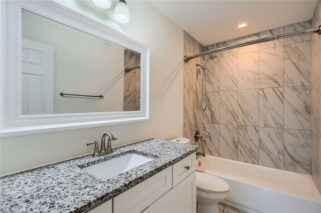 3290 Spincaster Way, Loganville, GA 30052 - full bathroom with bathtub / shower combination, vanity, and recessed lighting