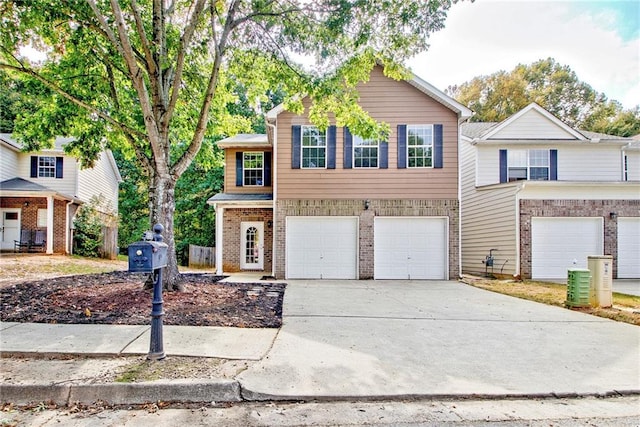 front facade with a garage