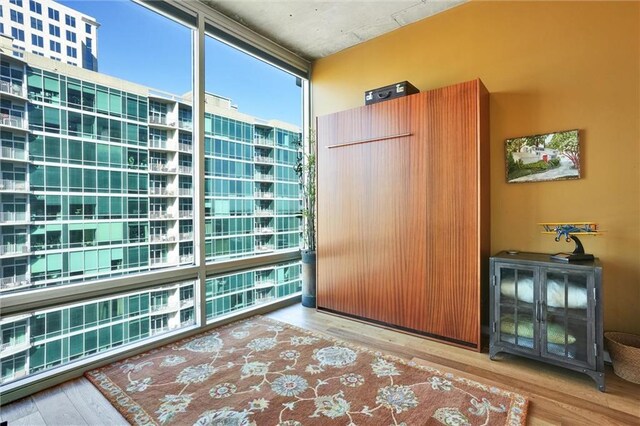 balcony featuring french doors